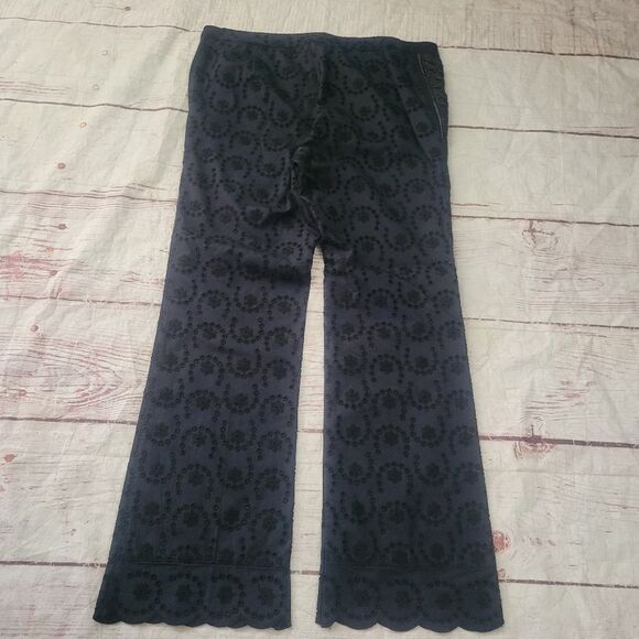 Moschino Eyelet Pants With Faux Leather Accents Size 8 - Picture 2 of 6